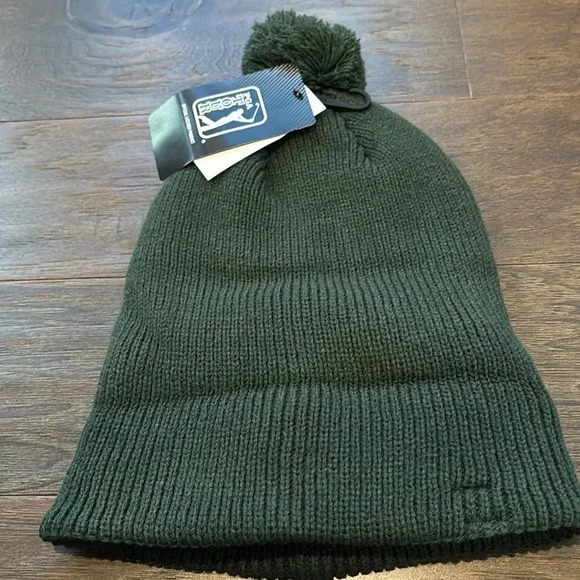 PGA Tour Knit Cuffed Pom Pom Beanie, fleece lined,stretch, winter warm golf hat - Picture 5 of 7